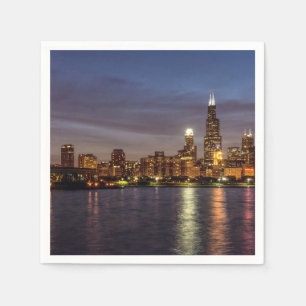 Servilleta De Papel Chicago Cityscape Night