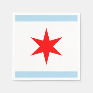 Servilleta De Papel Chicago Flag Red Star Blue Stripes City