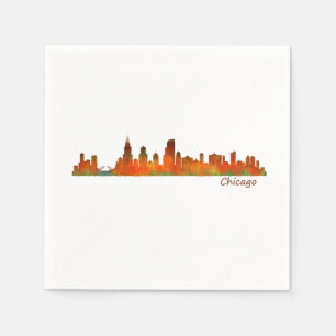 Servilleta De Papel chicago Illinois US city skyline v01