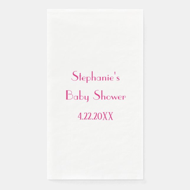 Servilleta De Papel Chicas Baby Shower Nombre personalizado rosa 2024  (Anverso)