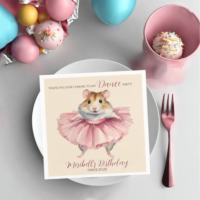 Servilleta De Papel Chicas Ballerina Hamster Fiesta de baile de cumple (Subido por el creador)
