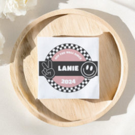 Servilleta De Papel Chicas Checkered Skateboard Groovy Rad Cumpleaños