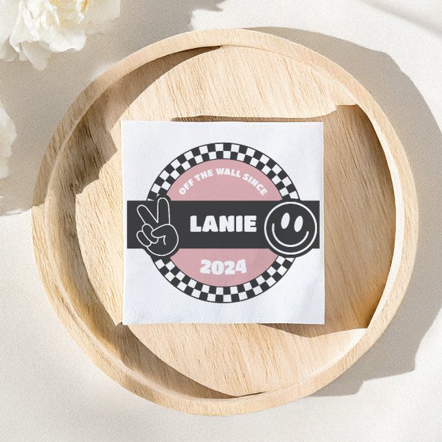 Servilleta De Papel Chicas Checkered Skateboard Groovy Rad Cumpleaños (Subido por el creador)