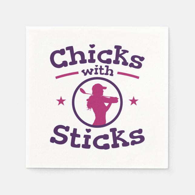 Servilleta De Papel Chicas con Sticks Golf Golfing Golfer Women (Anverso)
