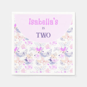 Servilleta De Papel Chicas cortan a los niños mariposa rosada morada C