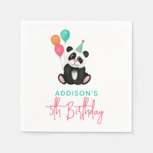 Servilleta De Papel Chicas Cute Fiesta Panda Bear quinto cumpleaños