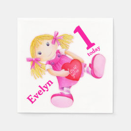 Servilleta De Papel Chicas de arte de muñecas de rag primero servillet