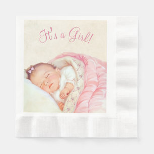 Servilleta De Papel Chicas de Baby Shower rosa vintage