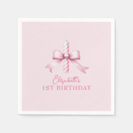 Servilleta De Papel Chicas De Bow Rosado Quieren Ser Un Primer Cumplea