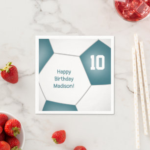 Servilleta De Papel chicas de fútbol simples chicos cumpleaños verde a