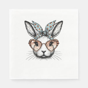 Servilleta De Papel Chicas de gafas de leopardo de Pascua