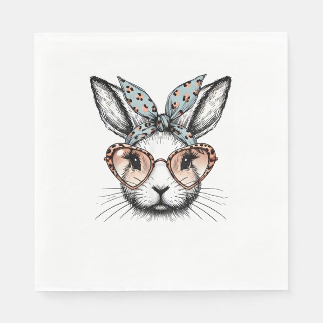 Servilleta De Papel Chicas de gafas de leopardo de Pascua (Anverso)