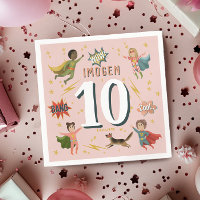 Chicas de humor moderno Superhéroe rosa niños cump