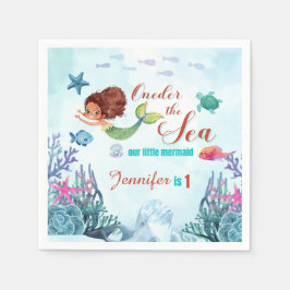 Servilleta De Papel Chicas de la sirena de Sea Brown