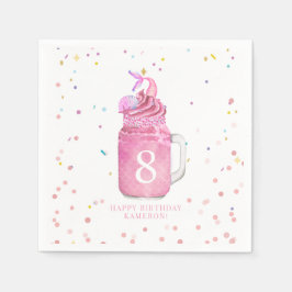 Servilleta De Papel Chicas de Mermaid Mason Jar Milkshake Cumpleaños R