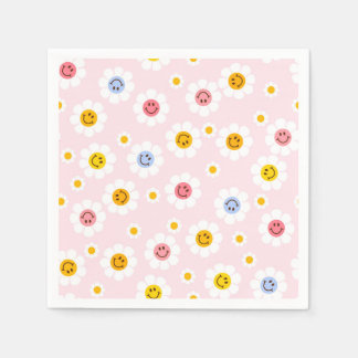 Servilleta De Papel Chicas de One Smile First Birday Daisy Pastel