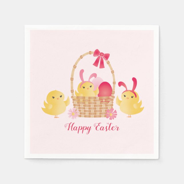 Servilleta De Papel Chicas de Pascua Felices (Anverso)