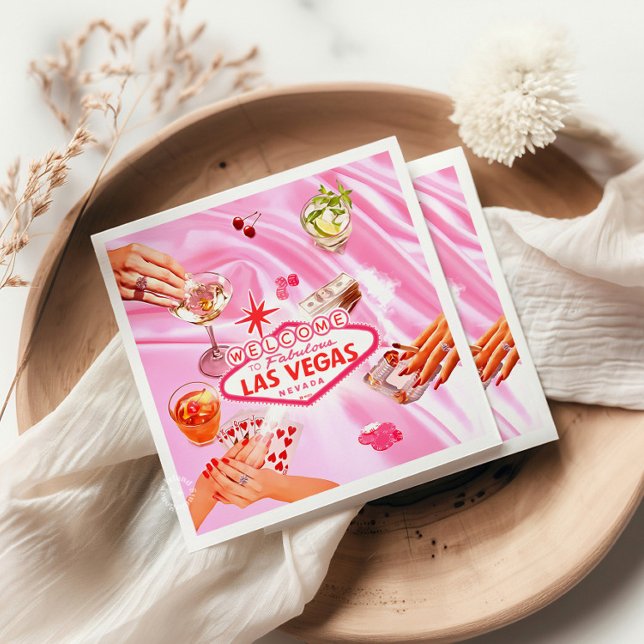 Servilleta De Papel Chicas de Póquer de Las Vegas Noche de Chicas Rosa (Subido por el creador)