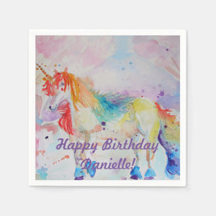 Servilleta De Papel Chicas de Rainbow Unicorn Serviette Birday