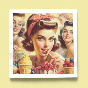 Servilleta De Papel Chicas de Retro Candy