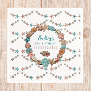 Servilleta De Papel Chicas de Seashells Fiesta de Birthday Beach