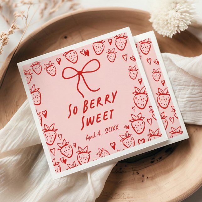 Servilleta De Papel Chicas de Strawberry Whimsical Coquette Bow (Subido por el creador)