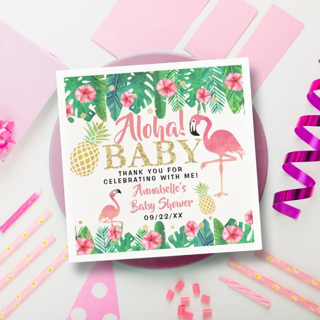 Servilleta De Papel Chicas de Summer Beach Luau Tropical Baby Shower (Subido por el creador)