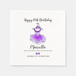 Servilleta De Papel Chicas de vestimenta fiesta morado 10 cumpleaños