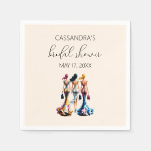 Servilleta De Papel Chicas de vestir elegantes ducha de novia