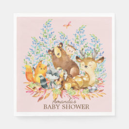 Servilleta De Papel Chicas de Woodland Animals Baby Shower Papeles