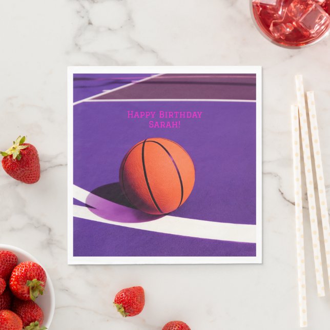 Servilleta De Papel Chicas Deportes modernos Niños Purple Court Balonc (In situ)