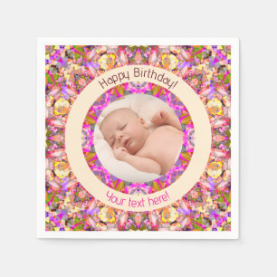 Servilleta De Papel Chicas Feliz cumpleaños verano Estrella Rosa Edad 