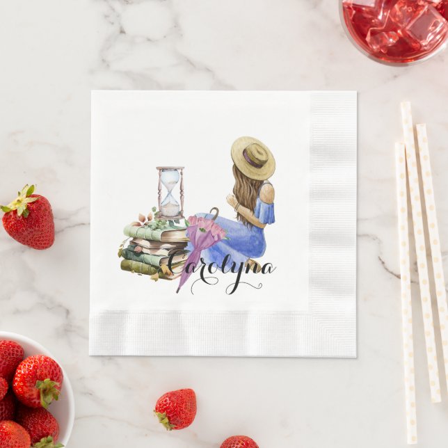 Servilleta De Papel Chicas flores personalizadas de granja (In situ)