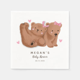 Servilleta De Papel Chicas gemelos cortos oso oso ruso con toallas de