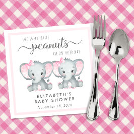 Servilleta De Papel Chicas gemelos Cute Elephant Baby Shower