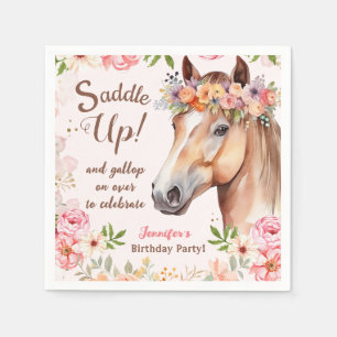 Servilleta De Papel Chicas Horse Birthday Party Papel Napkin