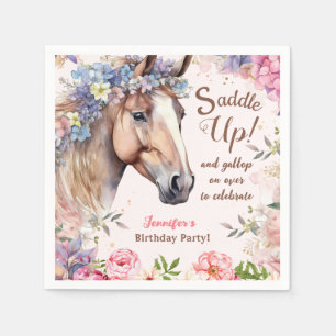 Servilleta De Papel Chicas Horse Birthday Party Papel Napkin