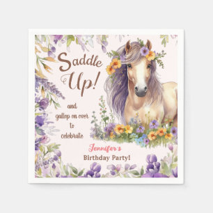 Servilleta De Papel Chicas Horse Birthday Party Papel Napkin