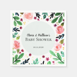 Servilleta De Papel Chicas Lindas Flores Acuarela Flores Baby Shower