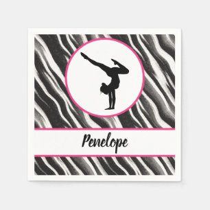 Servilleta De Papel Chicas Manejar Pie De Impresión De Zebra