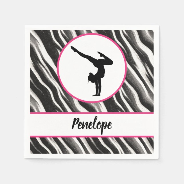 Servilleta De Papel Chicas Manejar Pie De Impresión De Zebra (Anverso)