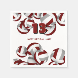 Servilleta De Papel chicas maroon grises de voleibol