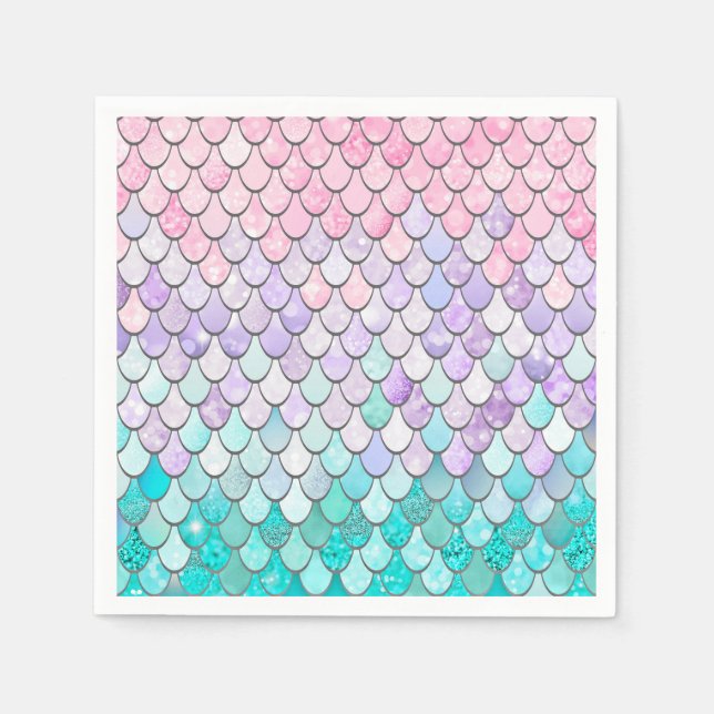 Servilleta De Papel Chicas Mermaid Birthday Party Napkins (Anverso)