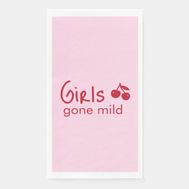 Servilleta De Papel Chicas Moderadas Rosa y Rojo Fiesta de Despedida d (Anverso)