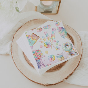 Servilleta De Papel Chicas Pastel Candy Land Birthday Party Table