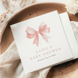 Servilleta De Papel Chicas Pink Bow Coquette Baby Shower