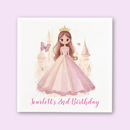 Servilleta De Papel Chicas Pink Personalized Princess Birthday