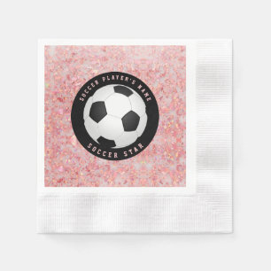Servilleta De Papel Chicas Pink Soccer Tema Fiesta Napkins