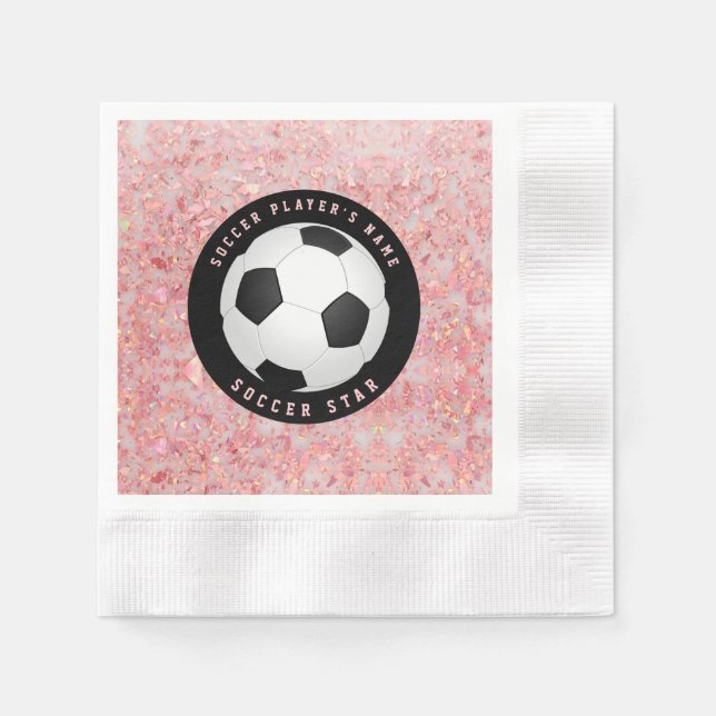 Servilleta De Papel Chicas Pink Soccer Tema Fiesta Napkins (Anverso)