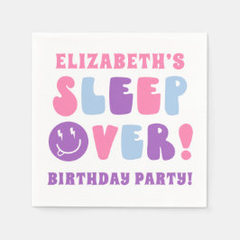 Servilleta De Papel Chicas retro duermen sobre Fiesta